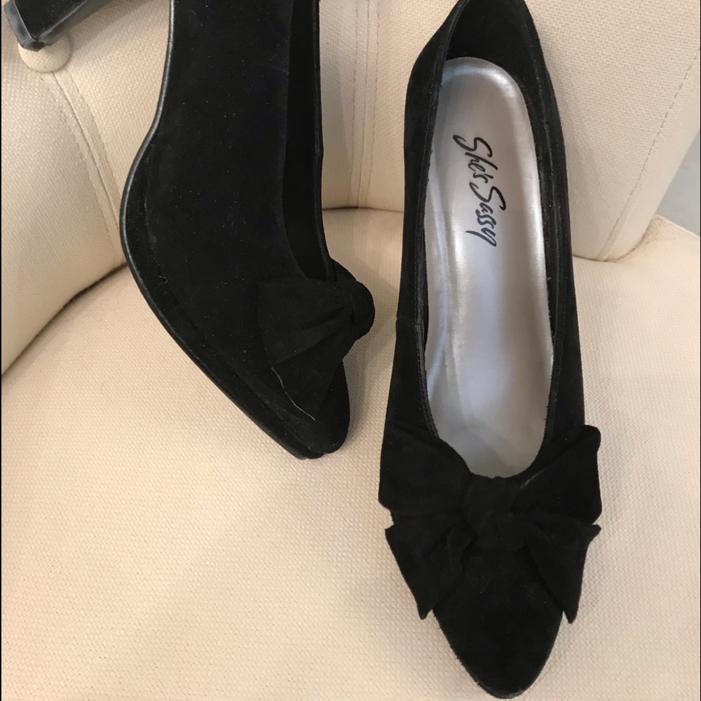 Suede high heels